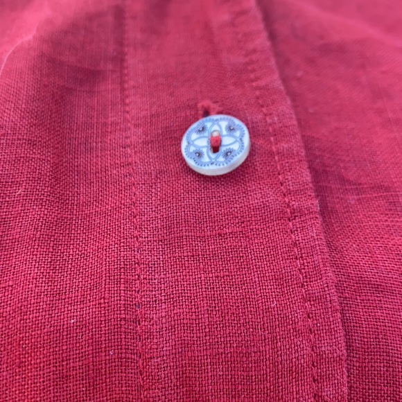 AK Anne Klein Burgundy Button Down Linen Blouse 18 - Picture 8 of 12